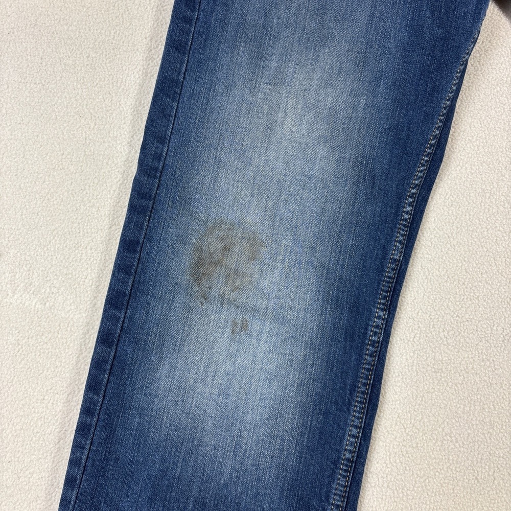 Levi's Men's Jeans 505 Regular Straight Blue Size 34x34 Zip Faded Whiskering - Picture 3 of 9